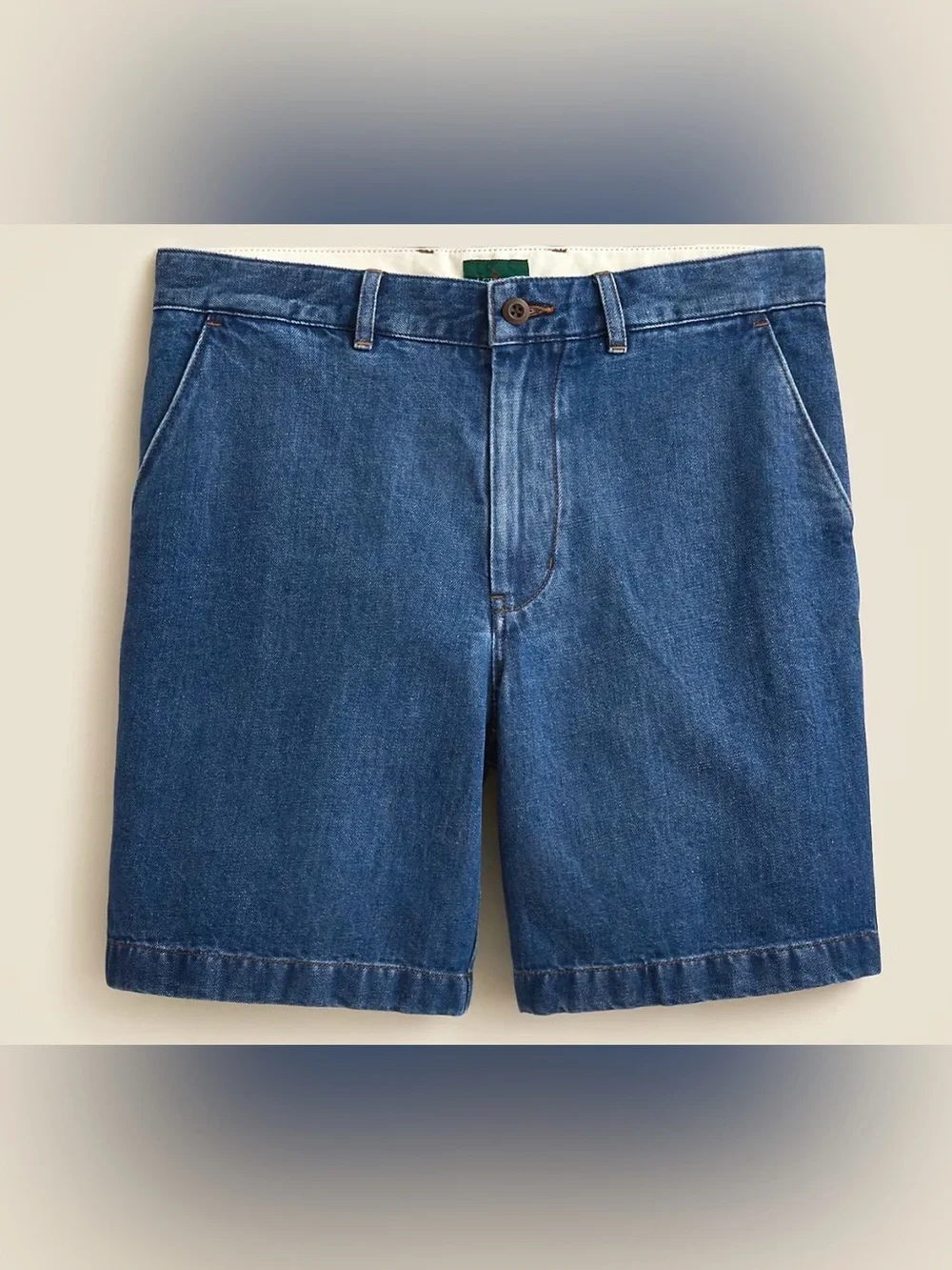 NWT J. Crew Men’s Size 38 Medium Wash 8” Relaxed Cotton-Linen Blend Denim Shorts